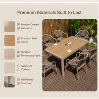 Tables et chaises de salle à manger modernes pour jardin, patio, restaurant, café en plein air, ensemble de table à manger en aluminium
