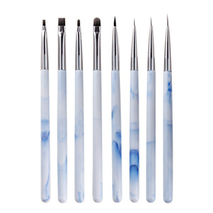 Pinceau à ongles rond et plat, en poils synthétiques, pour la décoration des ongles en gel, outil de manucure pour salon de beauté - Product Image 5