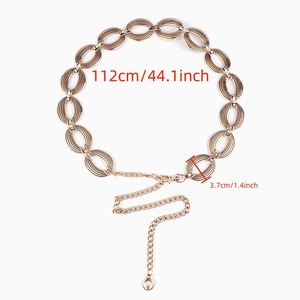 Cinturón de Cadena Metálica Vintage con <span class=keywords><strong>Flores</strong></span> para Mujer, Lujoso Cinturón Hueco con Diseño de Girasol, Cinturones de Vestir de Moda en Color Dorado, Joyería Corporal al por Mayor - Product Image 6