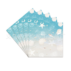 Beach Themed Seashell Party Kit Disposable Tableware Plates Napkins Cutlery Set For Birthday Holiday Celebration - Product Image 4