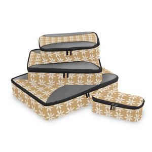 Hawaii Flower Custom Print Expansie Kubus Organisatoren Compressie Kubus Set 4 Stuks Reizen Verpakking Kubussen Voor Koffer - Product Image 1
