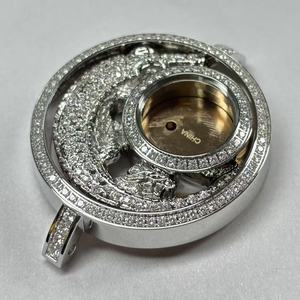 Chất lượng cao 43mm tùy chỉnh-thực hiện 316L thép không gỉ dát CZ Đá trường hợp đồng hồ khoáng thủy tinh tương thích Ronda 732 phong trào - Product Image 2