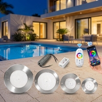 Lumière LED subaquatique ultra-mince de 7,5 mm, nouvelle génération, SMD 316SS en acier inoxydable, 12 V AC, télécommande Wifi, éclairage pour spa, piscine
