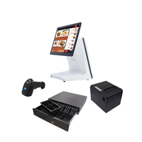 Terminal Punto de Venta Android con Pantalla Táctil Capacitiva de 10 Puntos, Pantalla Dual de 9.7 y 15.6 Pulgadas, WiFi, para Comercio Minorista, Restaurantes y Hospitales