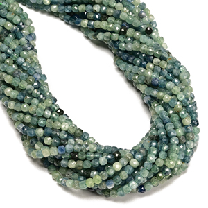 Filo di perle sfaccettate a cubo in pietra <span class=keywords><strong>naturale</strong></span> di cianite verde, larimar e <span class=keywords><strong>acquamarina</strong></span> da 4 mm all'ingrosso per la creazione di gioielli e collane - Product Image 4