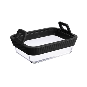 Revestimiento de Vidrio Reutilizable para Freidora de Aire con Anillo de Silicona Extraíble, Láminas para Freidora de Aire para <span class=keywords><strong>Ninja</strong></span> Foodi DZ201/DZ401/DZ550, Libre de BPA - Product Image 1
