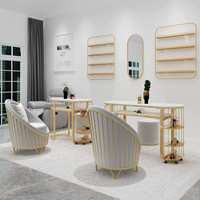 Table de manucure double moderne et luxueuse pour salon de manucure professionnel, idéale pour les ongles en gel