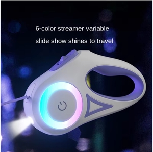 Correa de perro luminosa <span class=keywords><strong>LED</strong></span> retráctil automática suministros para mascotas transfronterizos para caminar estrangulación mascota promocional lista para la venta - Product Image 4