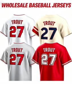 Maillots de baseball pour hommes 2026 en stock, vente en gros, livraison directe, brodés, 27 <span class=keywords><strong>Mike</strong></span> <span class=keywords><strong>Trout</strong></span>, 6 Anthony Rendon - Product Image 1