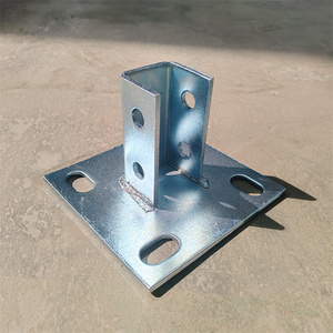 4 Holes Square Mount Strut Post Base For 1-5/8&quot; Single Channel Solar Panel Bracket - Product Image 3