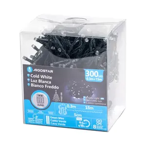 Guirnalda de luces LED con pilas 3AA, 15m, luz blanca fría, ideal para decorar eventos, fiestas y ambientes. - Product Image 2