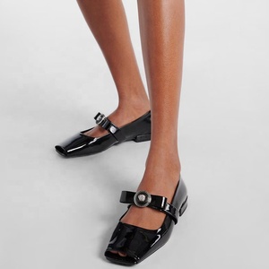 Colori tinta unita da donna <span class=keywords><strong>sandali</strong></span> aperti a punta quadrata da donna <span class=keywords><strong>con</strong></span> cinturino causale a metà arco pump da ufficio scarpe di seta piatte da donna - Product Image 3