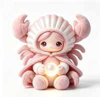 Figurines Magiques Jumelles du Zodiaque Gemini Personnalisées OEM en PVC et ABS avec Cape en Peluche Douce et Moelleuse, Boîte Mystère Constellation, Jouet Artistique