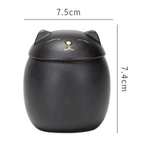 Maychanカスタム猫の形の灰の壷ペットシネラリーサケット、セラミック葬儀犬猫火葬壷 - Product Image 4