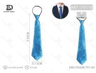 Cravatta con Paillettes 7,5cm*35cm Azzurro Chiaro Accessorio per Feste e Casual - Product Image 3