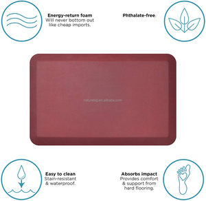 Tapis anti-fatigue moderne en PU, rembourré, lavable, épaisseur 3/4 pouce, tapis de sol confortables pour cuisine, bureau, garage, antidérapant, coussin rembourré - Product Image 3