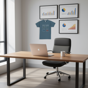 T-shirt Graphs Of The Week da uomo, blu, girocollo, promozionale - Product Image 2