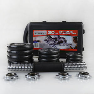 Logo personnalisé pour haltères <span class=keywords><strong>de</strong></span> musculation <span class=keywords><strong>CrossFit</strong></span> 15 kg Ensemble d'haltères réglables en fonte chromée pour usage domestique - Product Image 4