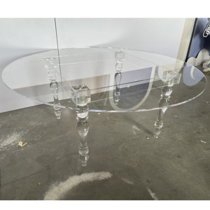 Feestartikelen Helder Acryl Rond Bruiloft Banket Rond Acryl Top Moderne Tafel Eettafel - Product Image 3