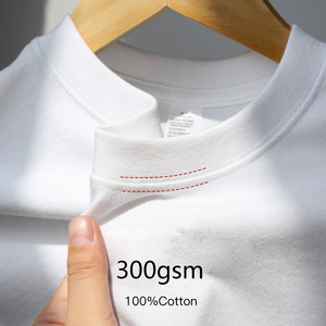 สินค้าใหม่ เสื้อยืดผู้ชายผ้าฝ้าย 100% หนา 300 กรัม ทรงโอเวอร์ไซส์ พร้อมโลโก้ เสื้อยืดพิมพ์ลายโลโก้ตามสั่ง - Product Image 3
