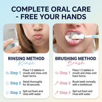 Comprimés de dentifrice à croquer aux acides aminés, comprimés solides portables pour le nettoyage buccal en voyage, en déplacement professionnel ou à usage quotidien, comprimés de bain de bouche