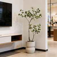 Décoration intérieure la plus populaire : Arbre Ficus en plastique de 90 cm, décoration d'angle pour la maison, le bureau, l'hôtel, plantes artificielles en pot Ficus