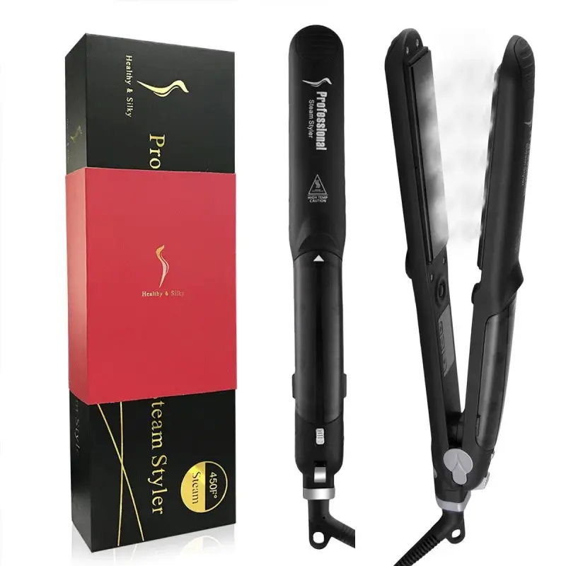 Professional Custom Private Label Salon Hair Tools Ceramic Portable Flat Iron Steam Hair Straightener