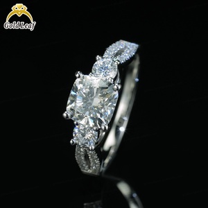 Goldleaf Custom 10K Solid Gold Lab Grown Diamond <b>Ring</b> VVS <b>Cushion</b> Cut 1-3CT IGI Certified White Gold Unisex - Product Image 2