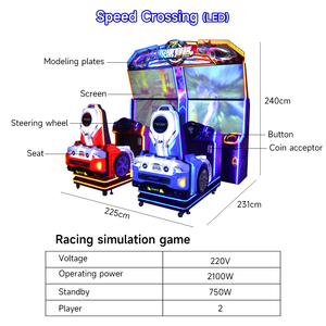 Machine d'arcade de course automobile LED au design moderne avec <span class=keywords><strong>volant</strong></span> à retour de force pour centre de jeux - Product Image 4