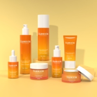 Pot de crème pour le visage en verre de 30g 50g 30ml 40ml 100ml Conteneur de soin de la peau Cylindre givré de luxe Bouteille à pompe pour sérum et lotion cosmétique