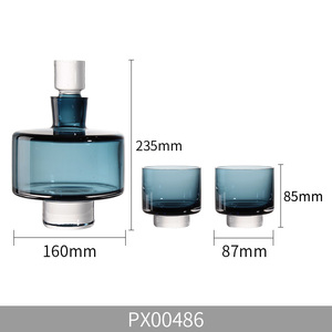 Juego de Vasos de Cristal Azul Tinta Ferland, Vasos Únicos Color Rojo Vino para Bodas - Product Image 6