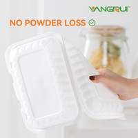 YangRui Contenant de préparation de repas en plastique MFPP blanc, 8"x 8" X2.9" 1000ml, à 3 compartiments, compatible congélateur et lave-vaisselle, lot de 150