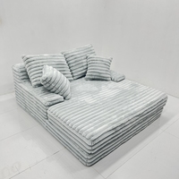 Juego de Sofás Modulares de Tela Convertibles de Lujo con Sofá Cama Enrollable en Caja para Sala de Estar, Apartamento, Centro Comercial y Villa