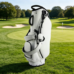 Sacs de golf hybrides personnalisés en cuir PU blanc légers et imperméables avec logo tendance et de haute qualité pour hommes - Product Image 1