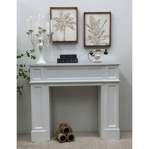 Chimenea <span class=keywords><strong>de</strong></span> madera blanca independiente INNOVA, diseño clásico moderno para el hogar, sala <span class=keywords><strong>de</strong></span> estar, estilo francés rústico decorativo - Product Image 4
