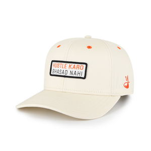 Woven Label dengan Satin Stitch dengan Warna Kontras Mata Ikan Terstruktur Katun Twill Topi Bisbol - Product Image 1