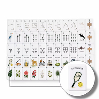 Tuiles de Mahjong Ocean American 160 pièces en acrylique vert avec motif doré au dos, motif corail rose, tapis inclus, pour fête d'anniversaire, cadeau de groupe