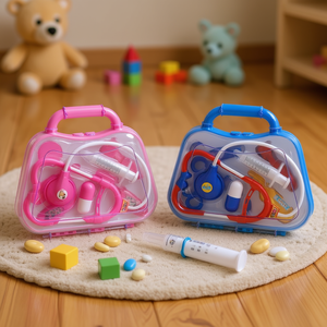 Kit médical de jouet pour docteur avec stéthoscope, seringue et pilules pour enfants, 19x23x6 cm - Product Image 3