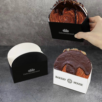Boîtes à croissants avec couvercle transparent, personnalisables, jetables, en papier blanc, auto-érectables, pour boulangerie, sandwichs, cupcakes, biscuits, avec gaufrage