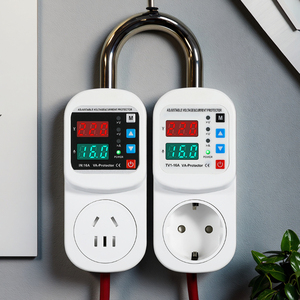 Prises <span class=keywords><strong>de</strong></span> protection contre les surtensions en gros 110V 220V avec écran LCD réglable 16A, protection contre les surtensions, <span class=keywords><strong>prise</strong></span> UE sécurisée - Product Image 1