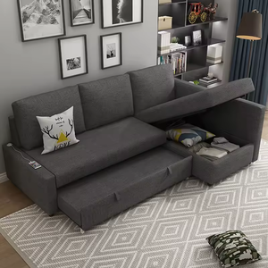 EU European Furniture Pull Out the Bed Modern Convertible <b>Sleeper</b> L-shaped with Storage Recliner Set Furniture - Product Image 1