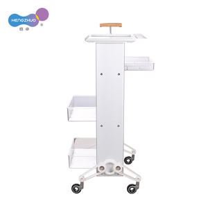 Meerlaagse Kapsalon <span class=keywords><strong>Trolley</strong></span> Met Houten Handvat Schoonheid Kapperskar Aluminium Frame Acryl Plank Voor Kapperszaak - Product Image 2