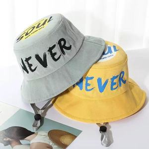 Estate all'aperto Unisex 2-8 anni bambini in cotone 100% massello stampa personalizzata Logo ragazzo cappello a secchiello con stringa - Product Image 3