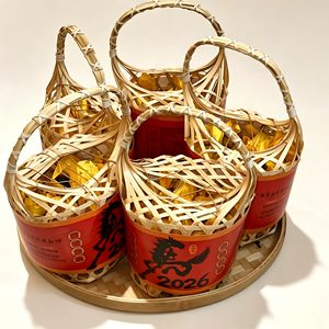 Thé Pu'er Dragon Pearl brut d'arbres anciens de 4-5 ans, en <span class=keywords><strong>panier</strong></span> de bambou, thé santé, Année du Cheval 2026, vente en gros directe usine - Product Image 6