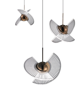 Sang trọng LED chiếc đĩa bay Mặt dây chuyền ánh sáng pha lê tối giản đầu duy nhất cho phòng ngủ phòng ăn Powered kim loại vàng kết thúc - Product Image 3