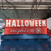 Maßgefertigtes Halloween Aufblasbares Werbeschild Riesige Aufblasbare Buchstaben-Werbetafel Aufblasbare Werbewand für Feiertagspartys