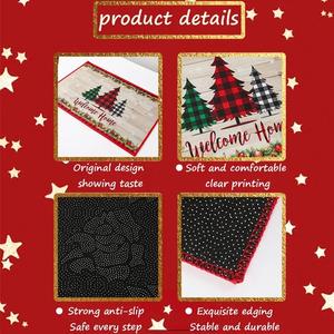 Keset pintu pohon Natal manusia salju kartun 2025 karpet untuk dalam ruangan luar ruangan karpet dekoratif Natal karpet keset Selamat Natal - Product Image 4