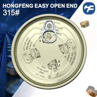 HONGFENG 315 #   (95,5 mm) Couvercle rond en fer blanc à ouverture facile et recyclable pour la mise en conserve de pâte de tomate