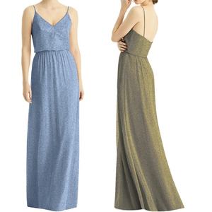 נוצץ עלה זהב שמפניה אינסוף שושבינה ארוך שמלות חתונה נשים עם פאייטים - Product Image 2