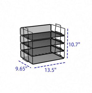 Office School and Home Metal 4 Tier Stackable Letter <b>Tray</b> Paper Holder Desk Organizer - Product Image 2